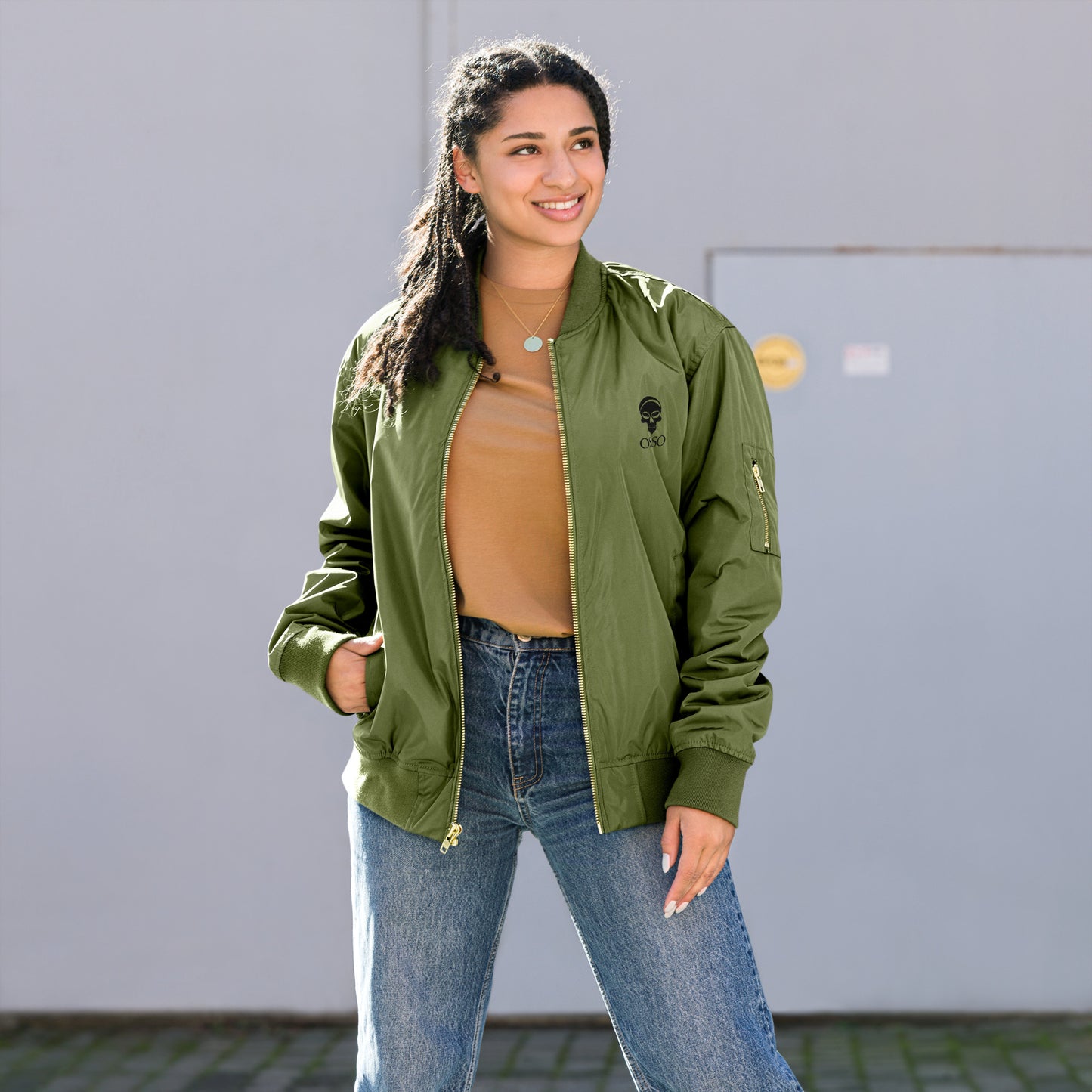 Chaqueta OSSO verde bomber reciclada premium